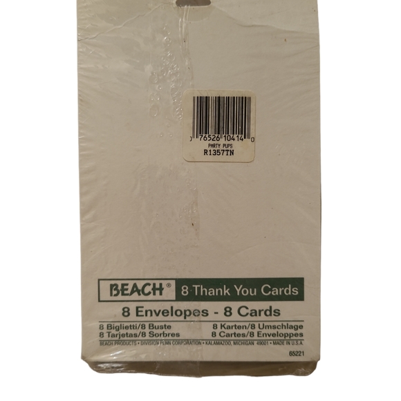 Vintage LISA FRANK Thank you Cards Envelopes Set puppies party - Picture 2 of 2